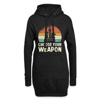 Tirage rétro d’arme d’échecs - Sweat-shirt à capuche long Femme - noir - Devant