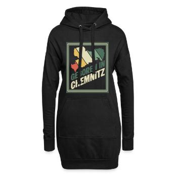 Geboren in Chemnitz Vintage Signet - Hoodie-Kleid - Schwarz - Vorne