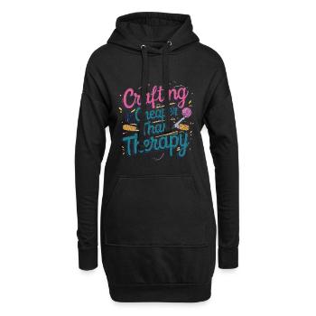 L’artisanat est moins cher que la thérapie - Sweat-shirt à capuche long Femme - noir - Devant