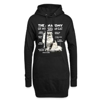 Perserkatzen T | Perserkatze Katzen Perser Katze - Hoodie-Kleid - Schwarz - Vorne