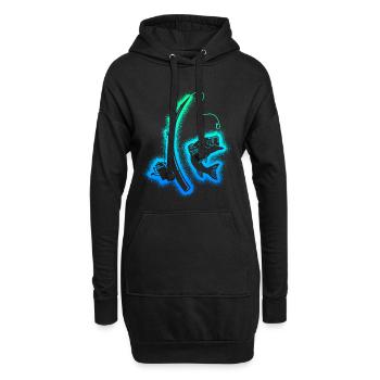 Angeln Fischer Kinder Herren Jungen Angler - Hoodie-Kleid - Schwarz - Vorne