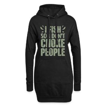 Lustiger Fischer sagt Angel-Geschenk - Hoodie-Kleid - Schwarz - Vorne