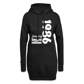 Geburtstag Januar 1986 Limited Edition Geschenk - Hoodie-Kleid - Schwarz - Vorne