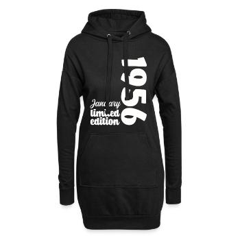 Anniversaire Janvier 1956 Limited Edition Cadeau - Sweat-shirt à capuche long Femme - noir - Devant