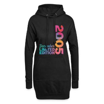 Anniversaire Décembre 2005 Né en Décembre Cadeau - Sweat-shirt à capuche long Femme - noir - Devant