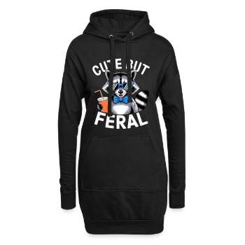 Cute but Feral Raccoon - Hoodie-Kleid - Schwarz - Vorne