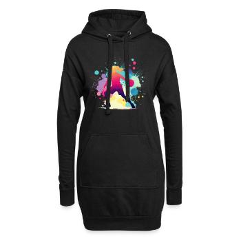Joueur de basket-ball, basket-ball, joueur de basket-ball - Sweat-shirt à capuche long Femme - noir - Devant