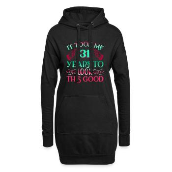 Il a fallu 31 ans pour être aussi beau - Sweat-shirt à capuche long Femme - noir - Devant