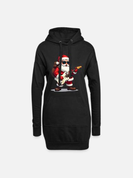 Weihnachtsrock-Santa - Hoodie-Kleid - Schwarz