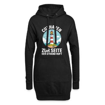 Cuxhavener VERS LA PAGE QUE LA PLAGE APPELLE Drôle - Sweat-shirt à capuche long Femme - noir - Devant