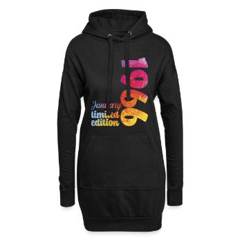 Cadeau D'anniversaire Janvier 1966 Anniversaire - Sweat-shirt à capuche long Femme - noir - Devant