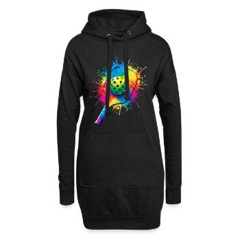 Pickleball Splash Art - Raquette et Balle Colorée - Sweat-shirt à capuche long Femme - noir - Devant