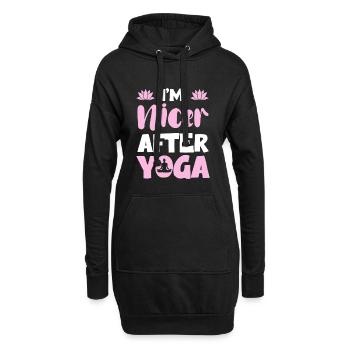 Nice After Yoga – Entspannt - Hoodie-Kleid - Schwarz - Vorne