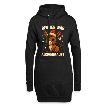 Rentier war ausverkauft Esel Weihnachten - Hoodie-Kleid - Schwarz - Vorne
