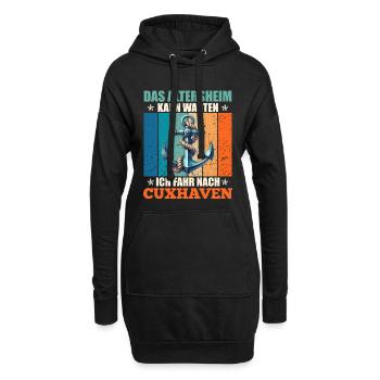 Papi MAISON DE RETRAITE PEUT ATTENDRE, JE VAIS - Sweat-shirt à capuche long Femme - noir - Devant