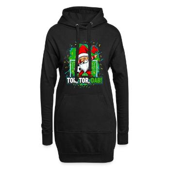 Tor Tor Dab Fußball Santa Wichtel Weihnachten - Hoodie-Kleid - Schwarz - Vorne