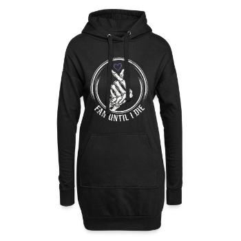 Fan until I Die – Skeleton Heart - Hoodie-Kleid - Schwarz - Vorne