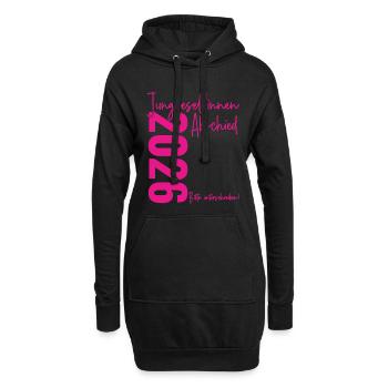 Junggesellinnenabschied 2026 Bitte unterschreiben! - Hoodie-Kleid - Schwarz - Vorne