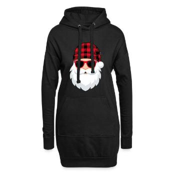 Humor Christmas Man Santa Claus - Hoodie-Kleid - Schwarz - Vorne