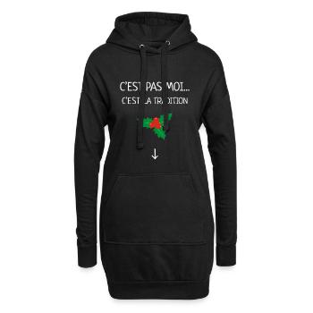 Ich bin es nicht, sondern der traditionelle Humor Weihnachtsmistelzweig - Hoodie-Kleid - Schwarz - Vorne