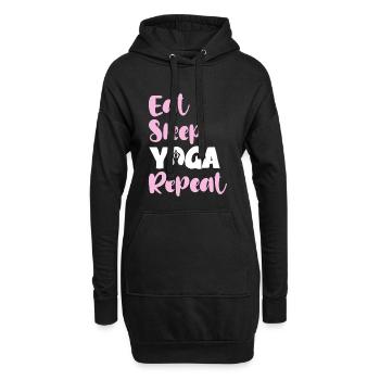 Mange Sommeil Yoga Répéter - Sweat-shirt à capuche long Femme - noir - Devant