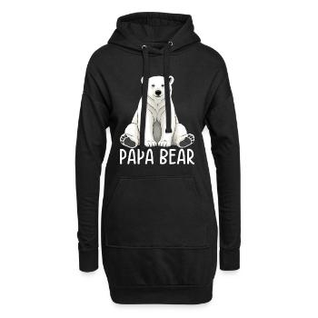 Papa Bear - Hoodie-Kleid - Schwarz - Vorne