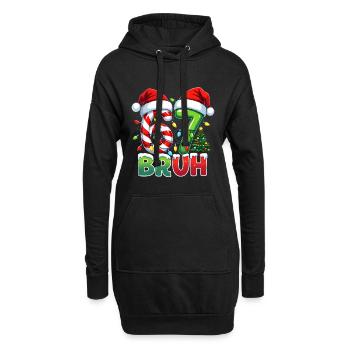 Bruh 67 cannes en sucre de Noël design - Sweat-shirt à capuche long Femme - noir - Devant