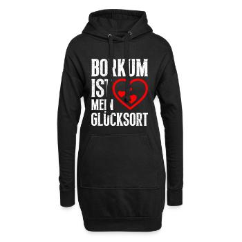 BORKUM EST MON LIEU DE BONHEUR Amusant - Sweat-shirt à capuche long Femme - noir - Devant