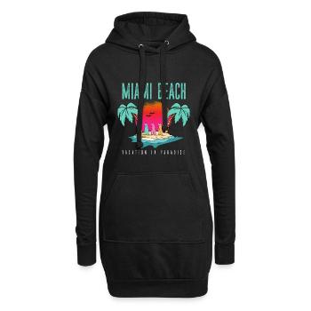 Miami Beach Paradiesurlaub - Hoodie-Kleid - Schwarz - Vorne
