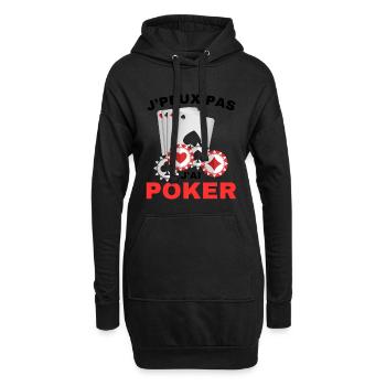 Je Peux Pas J'ai Poker Cadeau - Sweat-shirt à capuche long Femme - noir - Devant