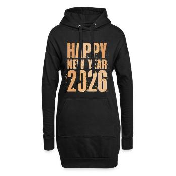 Bonne année 2026 - Sweat-shirt à capuche long Femme - noir - Devant