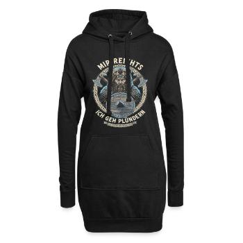 Dicton viking : J’en ai assez, je vais piller - Sweat-shirt à capuche long Femme - noir - Devant