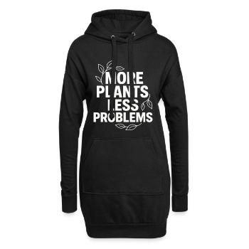Mehr Pflanzen Weniger Probleme - Hoodie-Kleid - Schwarz - Vorne