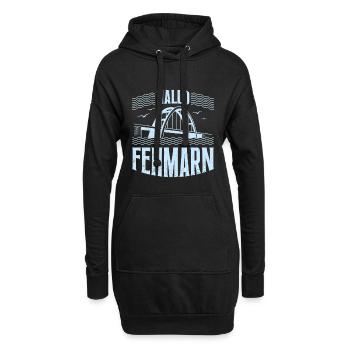Fehmarn Souvenier HALLO FEHMARN Ostsee Lustig - Hoodie-Kleid - Schwarz - Vorne