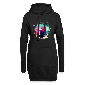 Femme de water-polo, joueuse de water-polo, sport de water-polo - Sweat-shirt à capuche long Femme - noir - Devant