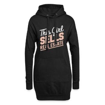 Cette fille vend de l’immobilier - Sweat-shirt à capuche long Femme - noir - Devant