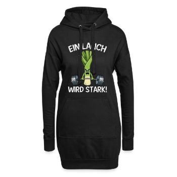 Gewichtheber EIN LAUCH WIRD STARK Lustiges - Hoodie-Kleid - Schwarz - Vorne