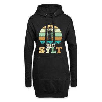 Nordsee INSEL SYLT Wattenmeer Lustiges - Hoodie-Kleid - Schwarz - Vorne