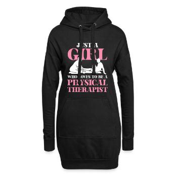 Juste une fille qui adore la kinésithérapie - Sweat-shirt à capuche long Femme - noir - Devant