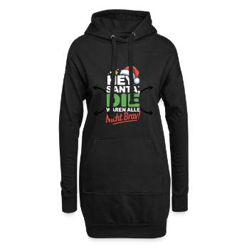Hey Santa waren nicht brav Lustige Weihnachten - Hoodie-Kleid - Schwarz - Vorne