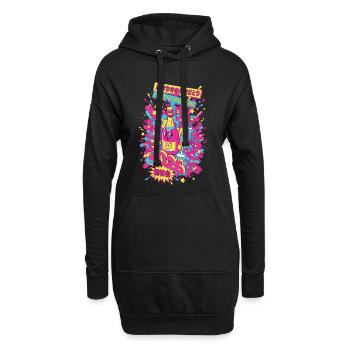 Prost auf das Design der Neujahrsfeier 2026 - Hoodie-Kleid - Schwarz - Vorne