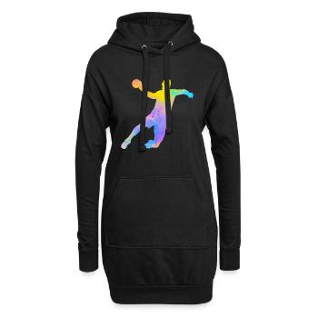 Handball Joueur de Hand Coloré Papa Handballeur  - Sweat-shirt à capuche long Femme - noir - Devant