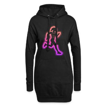 Course à pied Enfants Dames Filles Coureuses - Sweat-shirt à capuche long Femme - noir - Devant