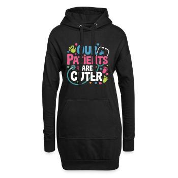 Nos patients sont plus doux - Sweat-shirt à capuche long Femme - noir - Devant