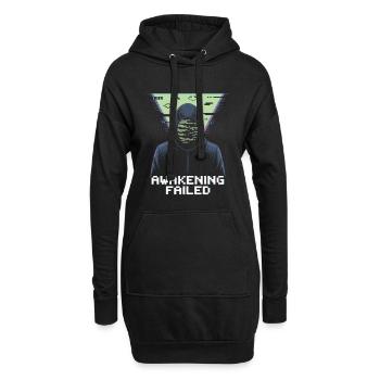 Awakening Failed – Retro Cyber Glitch - Hoodie-Kleid - Schwarz - Vorne