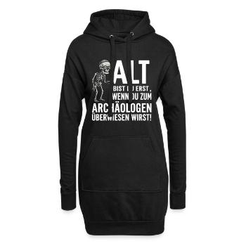 OLD ARE YOU FIRST – Chemise squelette humoristique - Sweat-shirt à capuche long Femme - noir - Devant