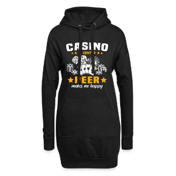 Joueur de casino - Sweat-shirt à capuche long Femme - noir - Devant