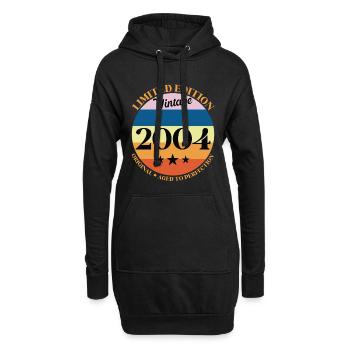 2004 Anniversaire Vintage Cadeau d'Anniversaire - Sweat-shirt à capuche long Femme - noir - Devant