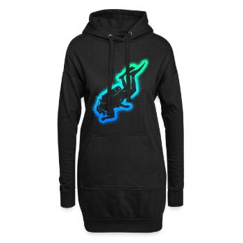 Taucher Tauch Kinder Jungen Herren Tauchen - Hoodie-Kleid - Schwarz - Vorne
