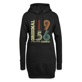 Original 1956 Vintage Vintage Anniversaire Rétro - Sweat-shirt à capuche long Femme - noir - Devant